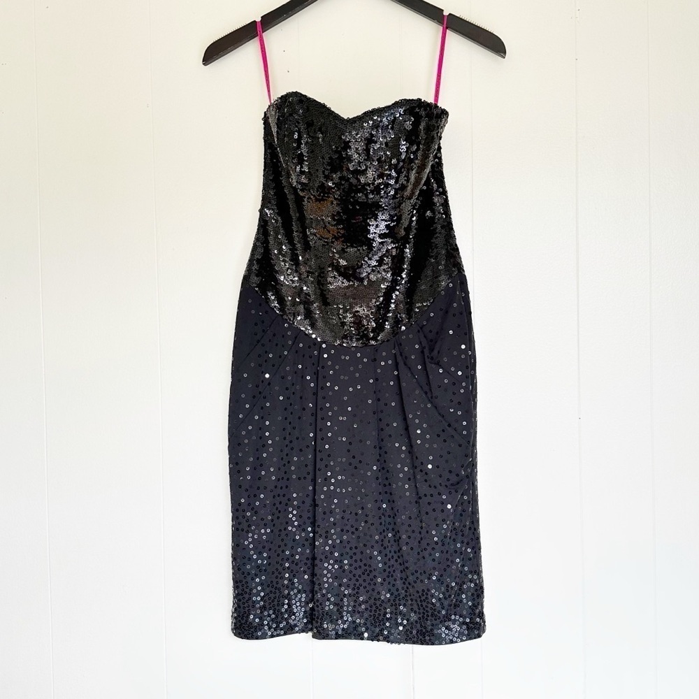 NWT BETSY JOHNSON "Starry Night" Black Sequins Dress
